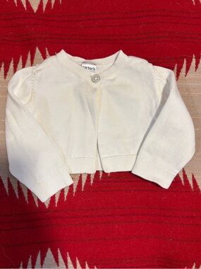 Baby Girl white 6m Carters cardigan sweater